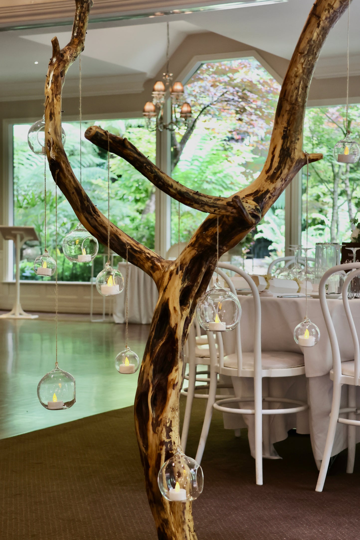 Display Glowing Tree - Optional table set up for your own guest book or wishing well