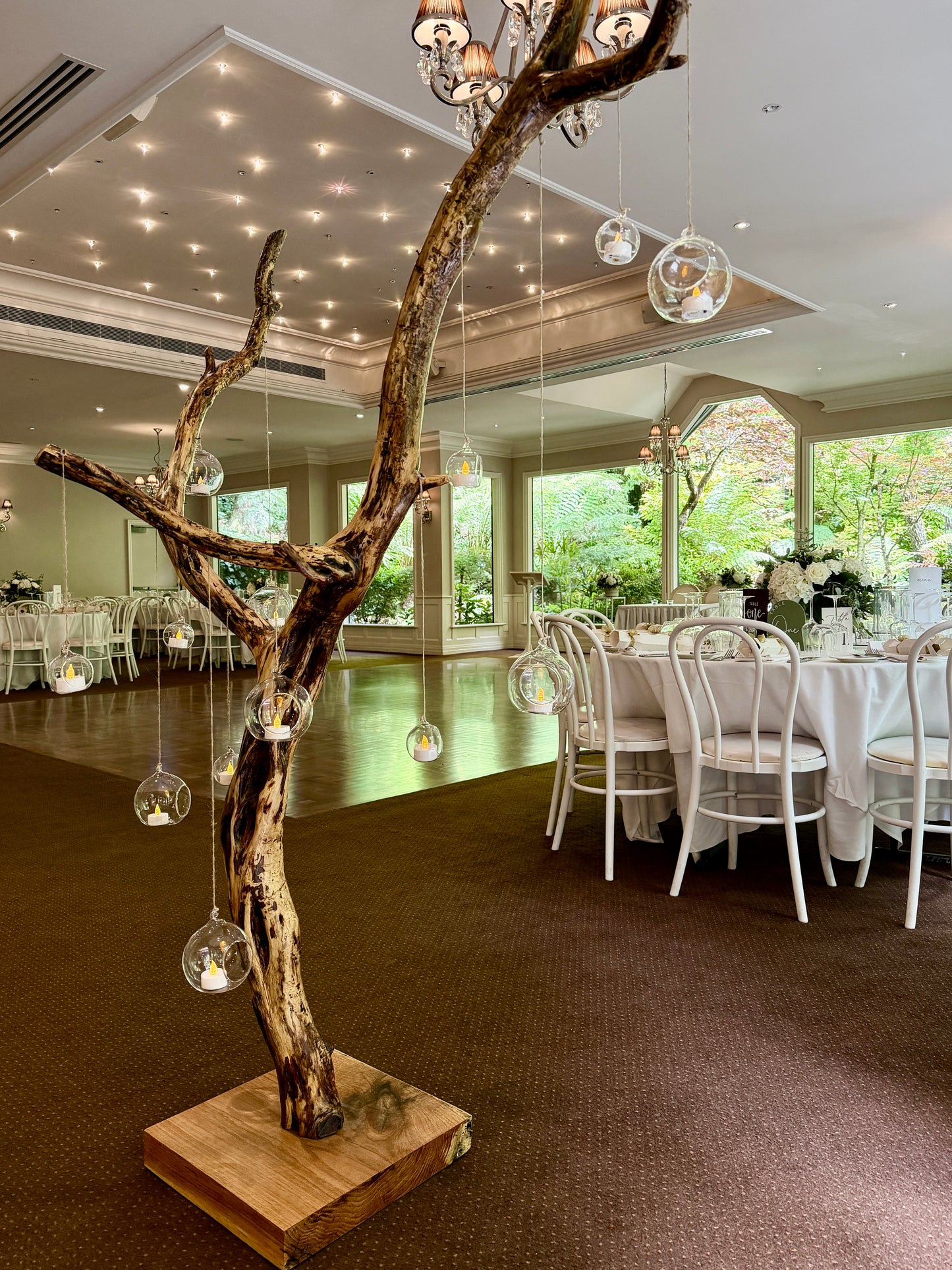 Display Glowing Tree - Optional table set up for your own guest book or wishing well