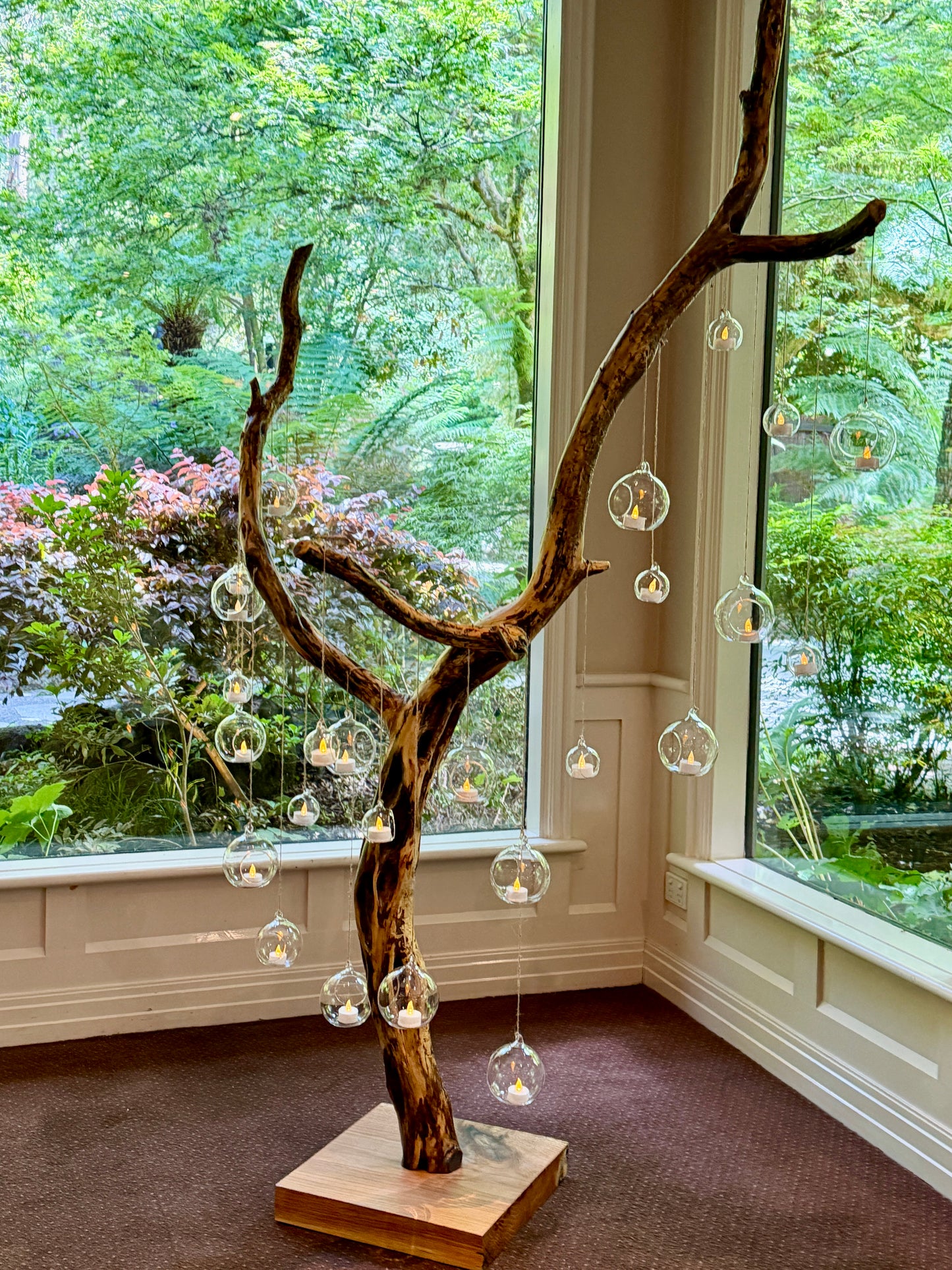 Display Glowing Tree - Optional table set up for your own guest book or wishing well